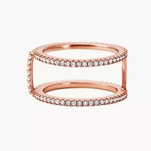 MICHAEL KORS Rose Gold Pave Crystal Nesting Ring - Picture 4 of 4